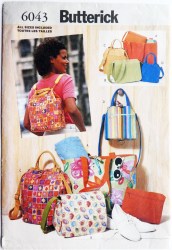 6043 BUTTERICK REVERSIBLE BAGS, CASES,TOTES, BACKPACKS PATTERN